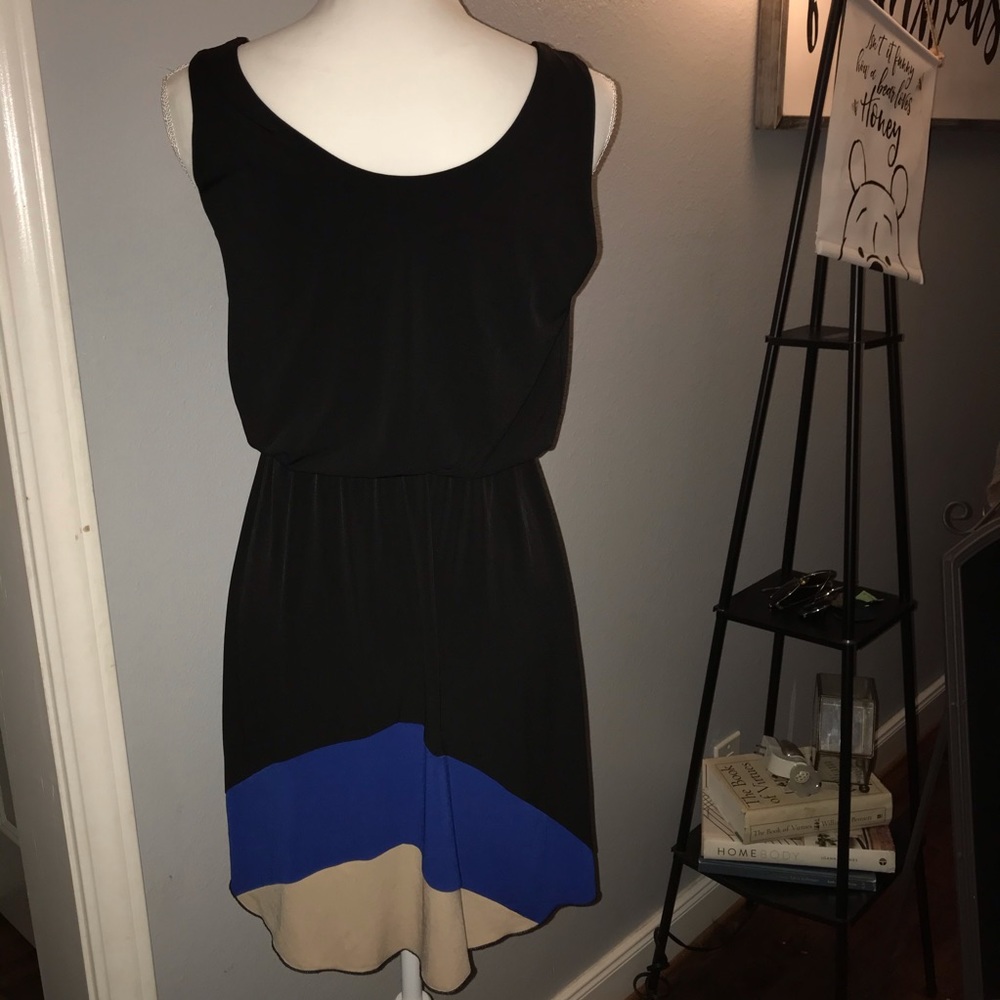 🌵Enfocus Petite 6P Black, Blue & Tan Dress